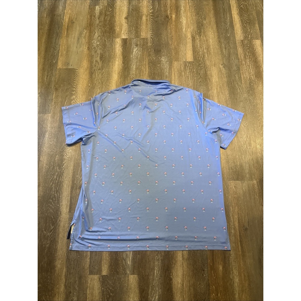 RLX Ralph Lauren Men's XXL Performance Polo Shirt Fishing Flamingo Blue - Picture 2 of 12